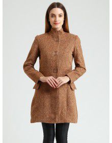  Women Tweed Coat  Brown